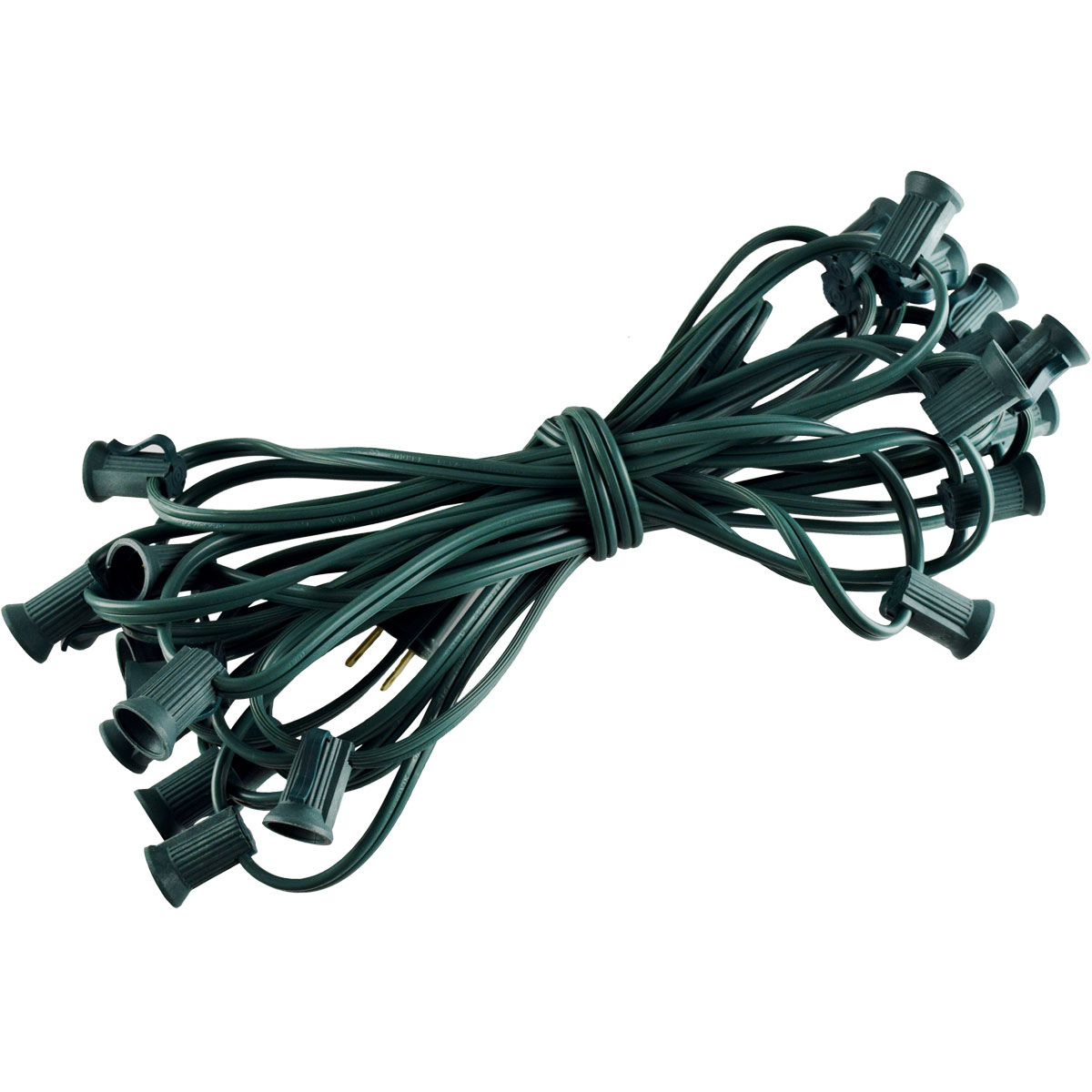 Commercial Grade C7 LED Light - Green Wire - 25 Bulbs