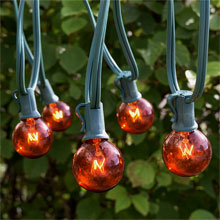 25' Amber Commercial Globe Lights