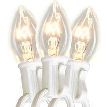 100' Commercial C7 Light Strand - Candelabra Base - Clear Bulbs