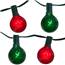 15' Red/Green Globe String Lights - Green Wire HOF-1812RG