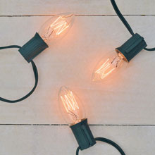 C9 Vintage Edison Style Party String Lights - 7 Lights - 10 Feet
