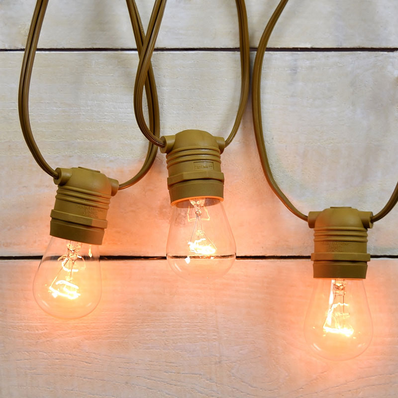 Outdoor Patio String Light Commercial Grade 54 Ft Brown Outdoor Patio String Lights 54 Brown Wire