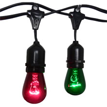 HollyBerry Festive String Light Kit - 48 ft Suspended Red & Green Light String