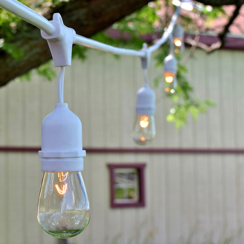 3 Spare Fortunewill 10 Bulbs White 25ft, Outdoor Patio String Lights White Cord