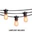 21' Black Commercial Light Strand - Medium Base - Non Suspended with Lamps