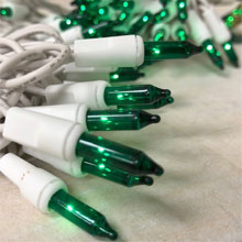 Green Mini String Lights - White Wire - 100-Count BS-73400