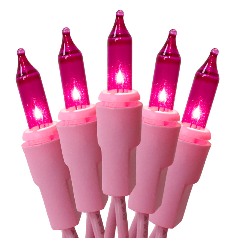 Brite Star 50 LT Designer Series Mini Light Set Pink Pink Wire