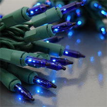 Heavy-Duty String Light Strand - 150 Blue Mini Bulbs