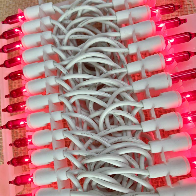 35 count pink miniature string lights pink flood light bulbs