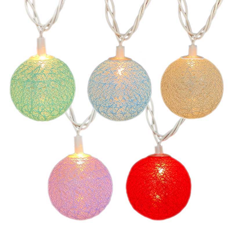 Multi-Color Woven Globe String Lights - 10 Lights  bs-77300