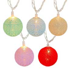 Multi-Color Woven Globe String Lights - 10 Lights  bs-77300