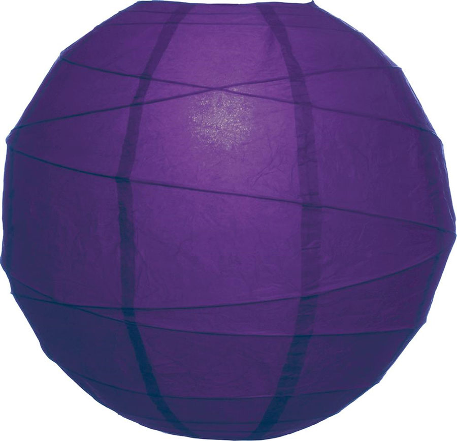 Plum Purple 14 Round Rice Paper Lantern Solid Color Purple Lanterns Plum 14