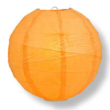 Orange 8" Round Rice Paper Lantern