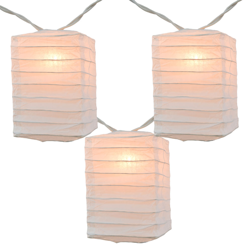 Box Shaped White Paper String Light Lanterns Mini Shade Rectangle Shaped White Paper String Light Lanterns