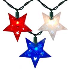 Patriotic Star Light Set - 10 Lights UL4369