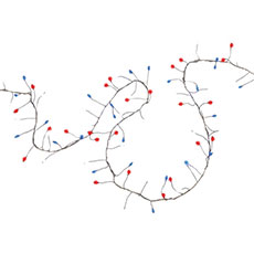 Belle Luci® 250-Bulb Warm White & Patriotic Color-Changing Big Seed Vine Lights – Connectable LED Cluster Lights with Silver Wire 813276