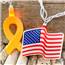 Yellow Ribbon & American Flags Party String Lights