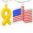 Yellow Ribbon and American Flag string lights
