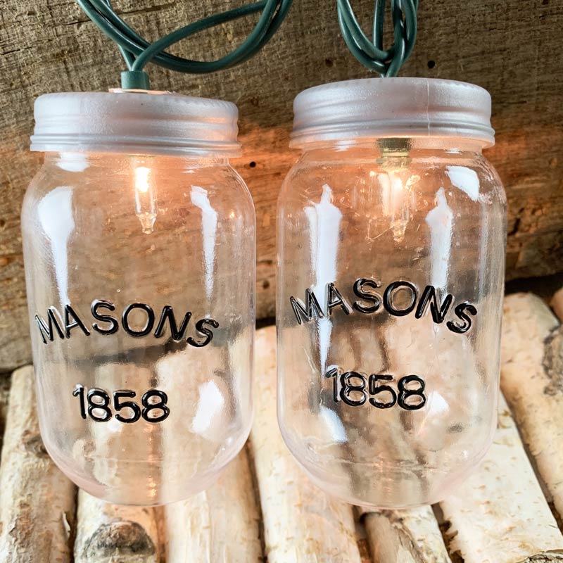 Indoor Outdoor Clear Plastic Lights  any event Details about    Rustic Mason Jar String Lights 