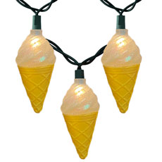 Ice Cream Cone w/Glitter Party String Light Set UL4370