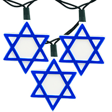 Blue Hannukkah Star of David Party String Lights 