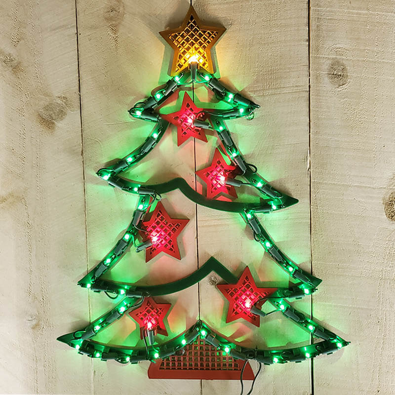 Christmas Tree & Yellow Star Silhouette