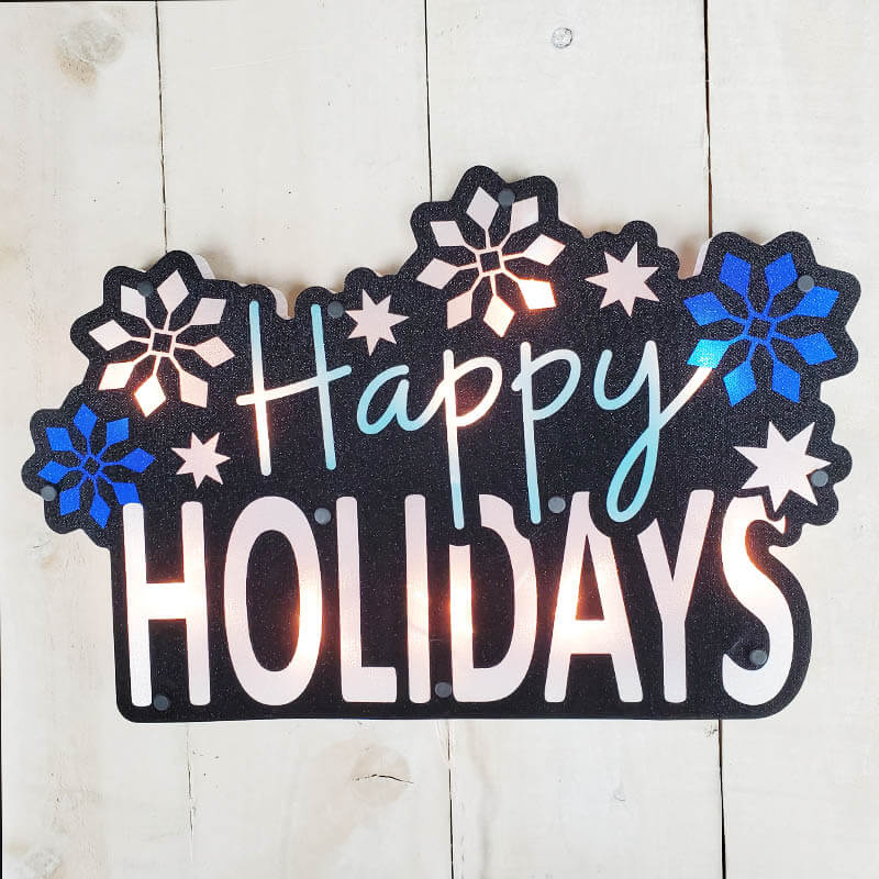 Happy Holiday Shimmer Wall Art