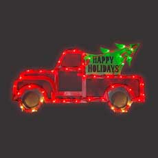 Lighted Fire Truck Silhouette Art  PD-63684