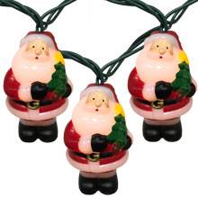 Santa w/ Tree Party String Lights - 10 Lights UL4291