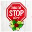 Santa Stop Here Shimmer Christmas Wall Art