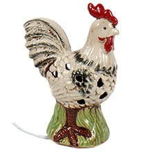 DE-30022 Ceramic Lighted Rooster