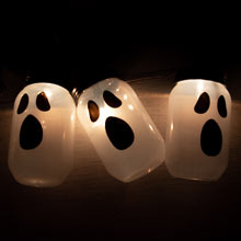 Mason Jar Ghost Party String Lights - 10 Lights