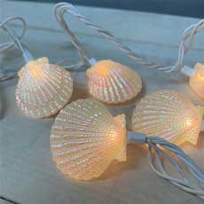  Iridescent Sea Shell Party String Lights - 10 Lights DE-13057