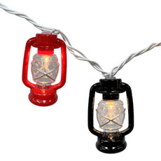 Campfire Railroad Lanterns Black & Red  - 10 Lights DE-50211 