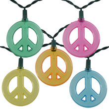 Multicolor Peace Sign Novelty Light Set