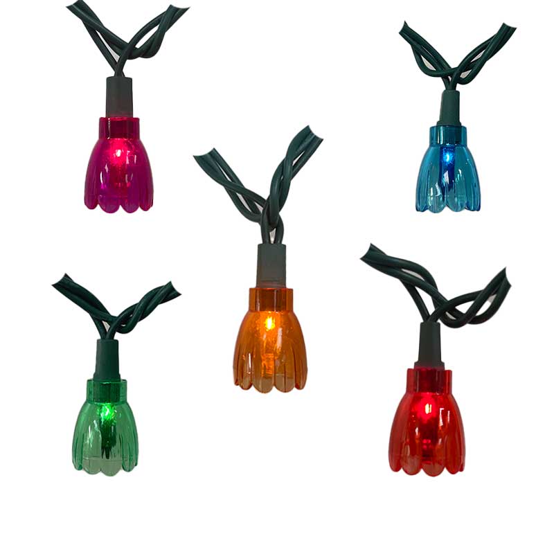 Vintage Multi-Color Tulip Flower Lights - 10 Light Set UL4342