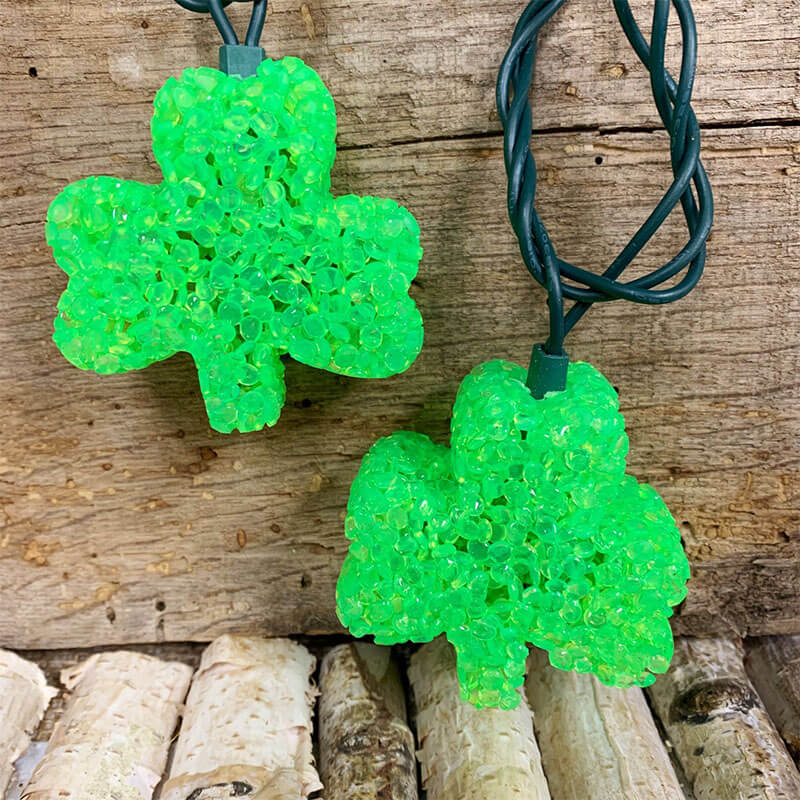 14 feet 40 Led St Battery Operated Green Led Lucky Shamrocks Lights for St Green Patricks Day Decorations Irish Party Decor Favors Bar Home Garden Decor Patricks Day String Lights