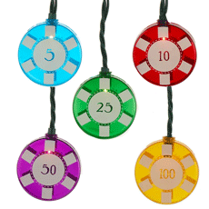 Multi-Color Poker Chips Party String Lights  UL4365
