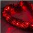Red Curly Tinsel Heart Wreath w/ Micro Lights - 13