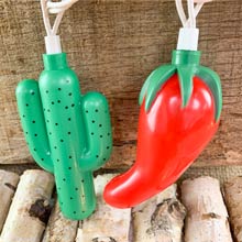 Chili Peppers & Cactus Party String Lights