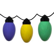 Multi-Color Holiday 10 Globe String Lights - Black Wire