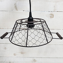 Small Rustic Metal Lamp Shade w/ Socket