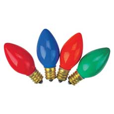 Replacement C7 Stringlight Bulbs - 4 Pack - Ceramic Multi-Color
