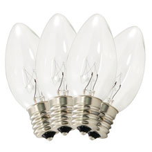 Replacement C9 Stringlight Bulbs - 4 Pack - Transparent Clear