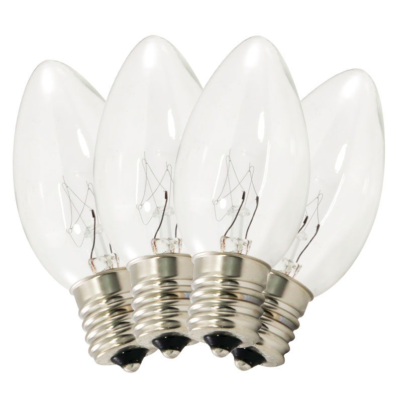 Replacement C9 Stringlight Bulbs - Transparent Clear Twinkling