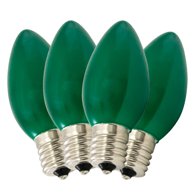 Replacement C9 Stringlight Bulbs - 4 Pack - Ceramic Green