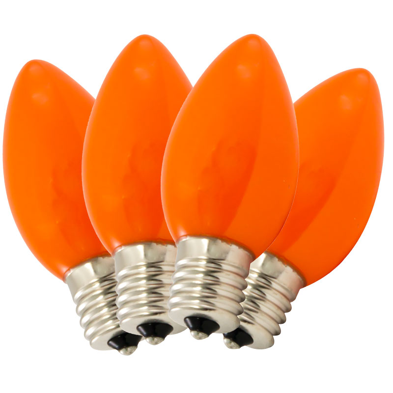 orange ceramic C9 string light bulbs