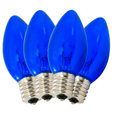 Replacement C9 Stringlight Bulbs - 4 Pack - Transparent Blue