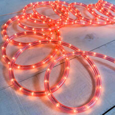 18' Pinkis Red Rope Light - 3/8" Diameter HOF-1318