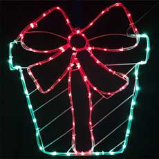19.69"Gift Box Rope Window Light  GC2616170